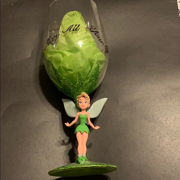 Other - Hand painted tinkerbell wine glass